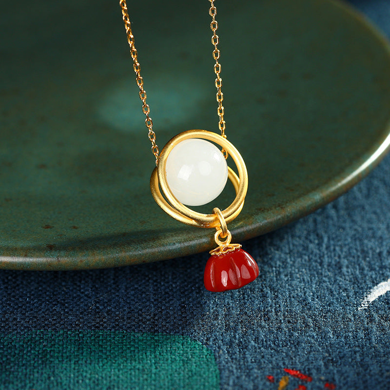 Collana agata rossa loto