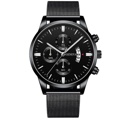 Orologio calendario quarzo mesh