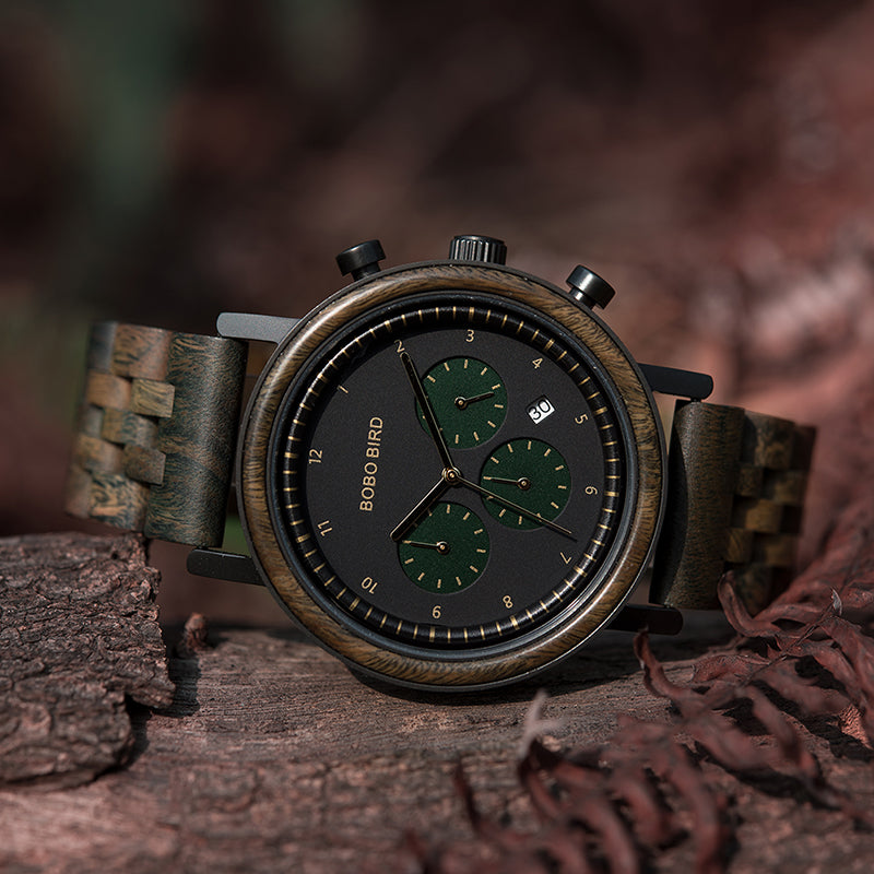 Orologio legno tre quadranti sei perni