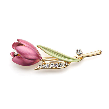 Spilla tulipano diamantata