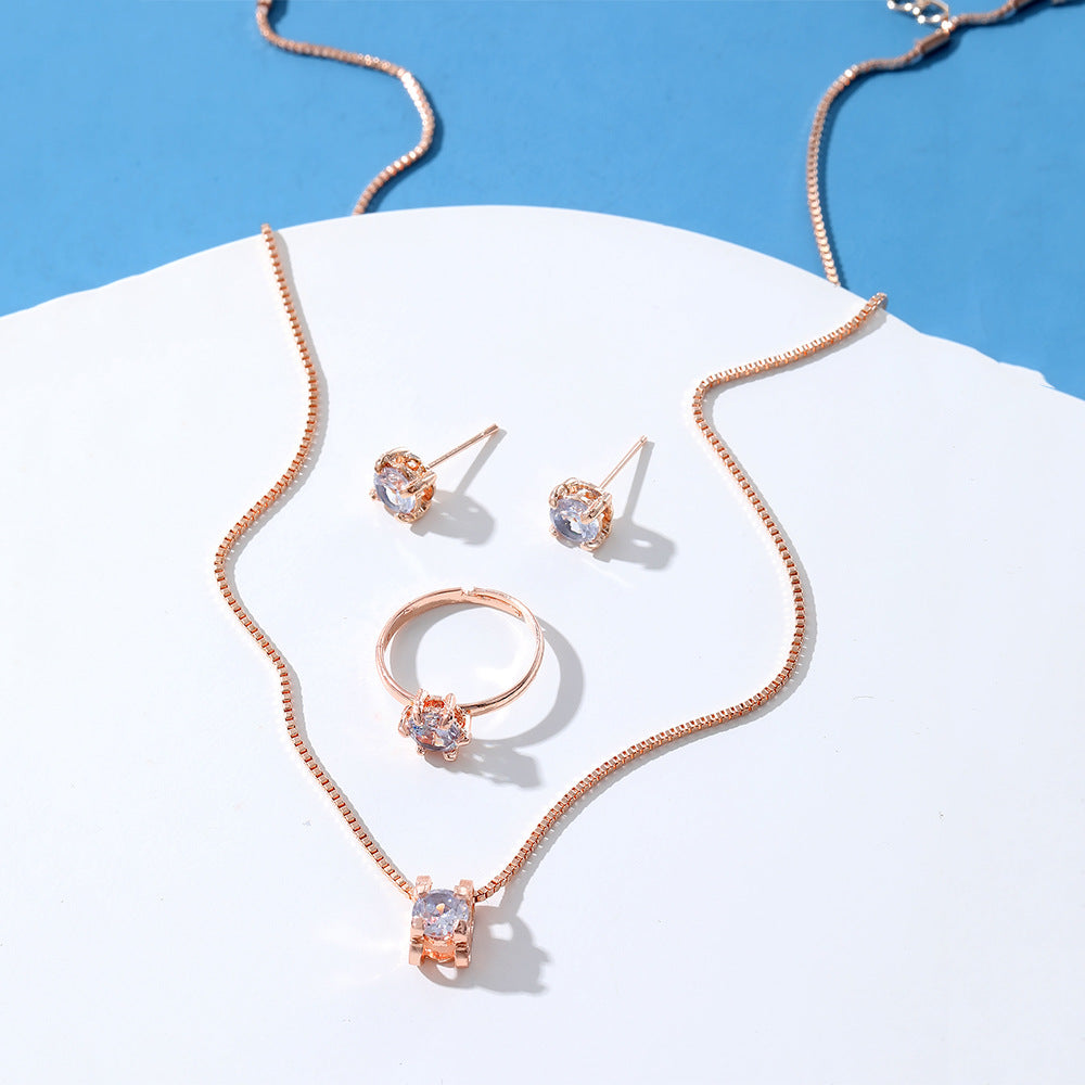 Set collana e orecchini geometrico diamante