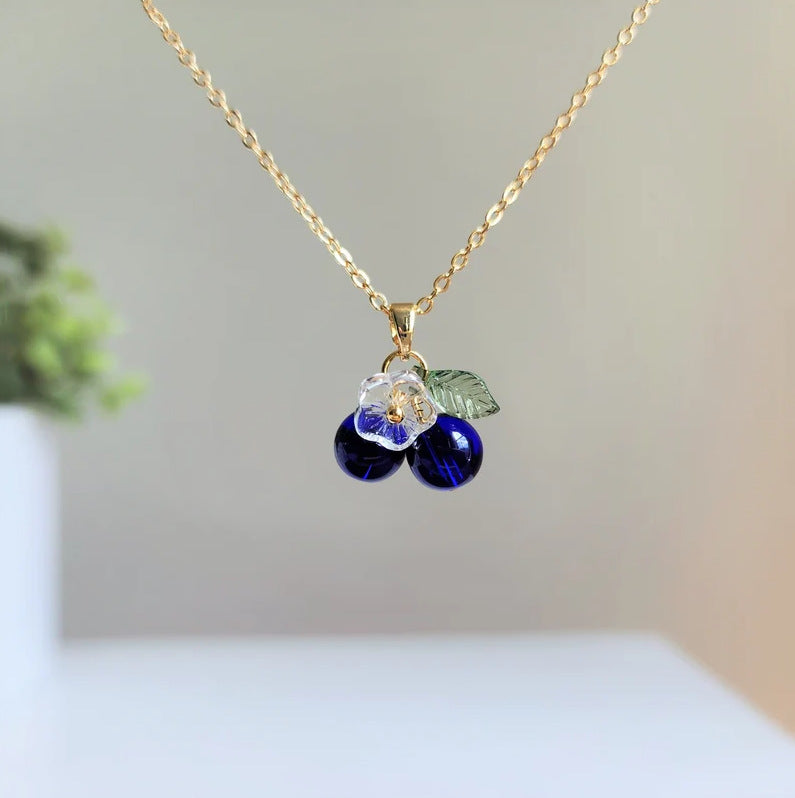 Collana ciliegia e mirtillo