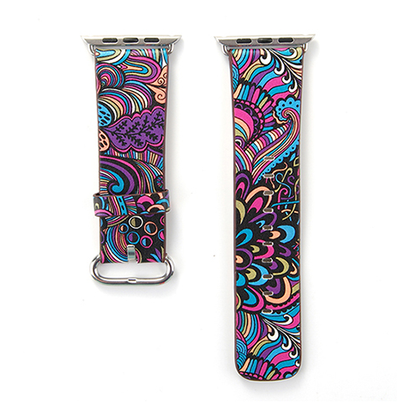 Orologio con cinturino pelle floreale