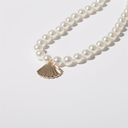Collana conchiglia e perla semplice