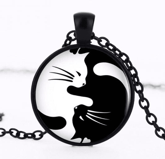 Collana gatto ying e yang