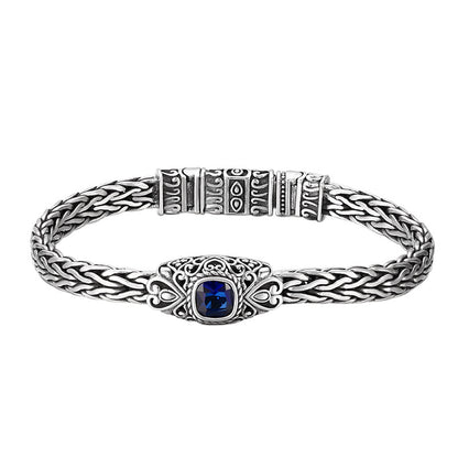 Braccialetto Argento Zircone Blu