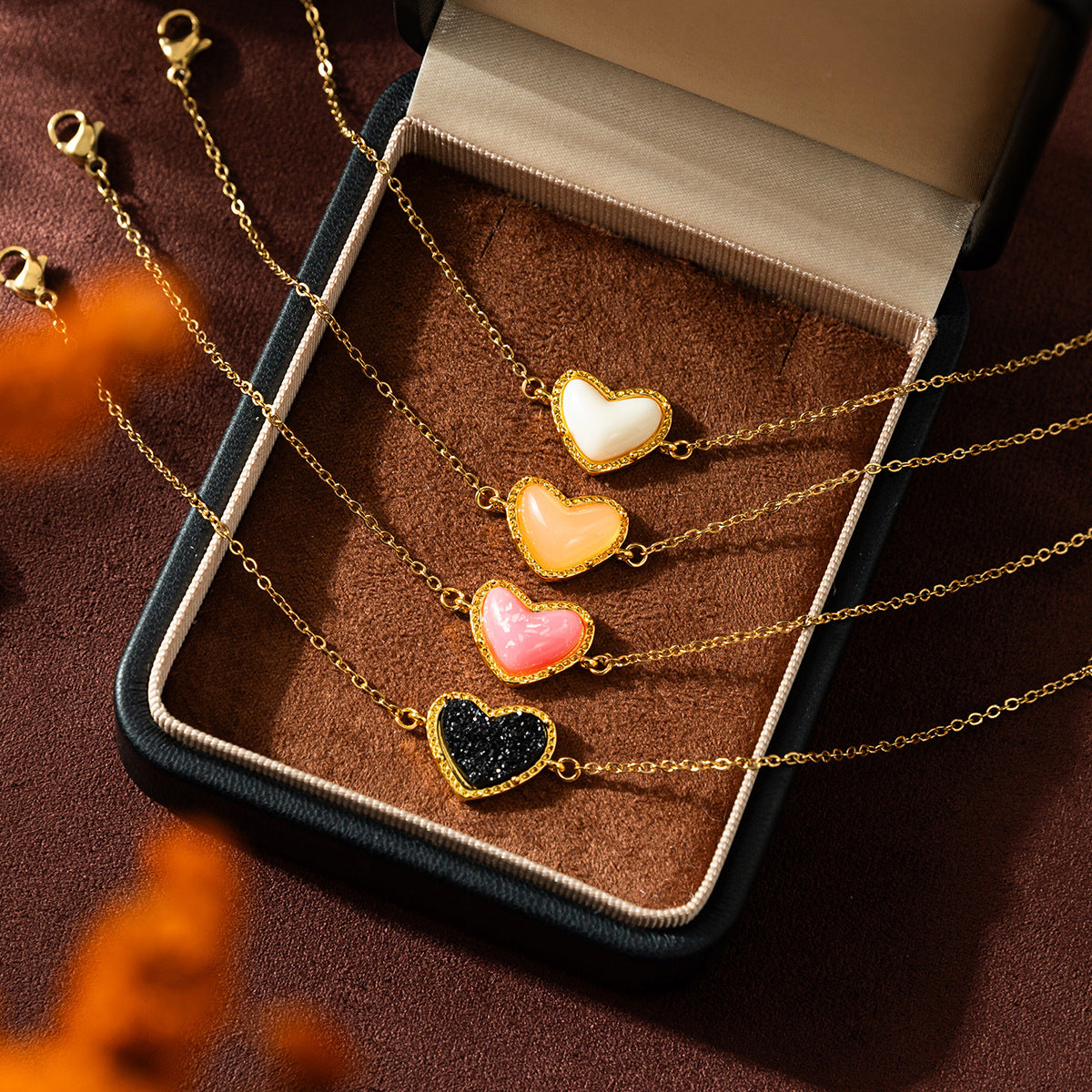 Bracciale cuore resina