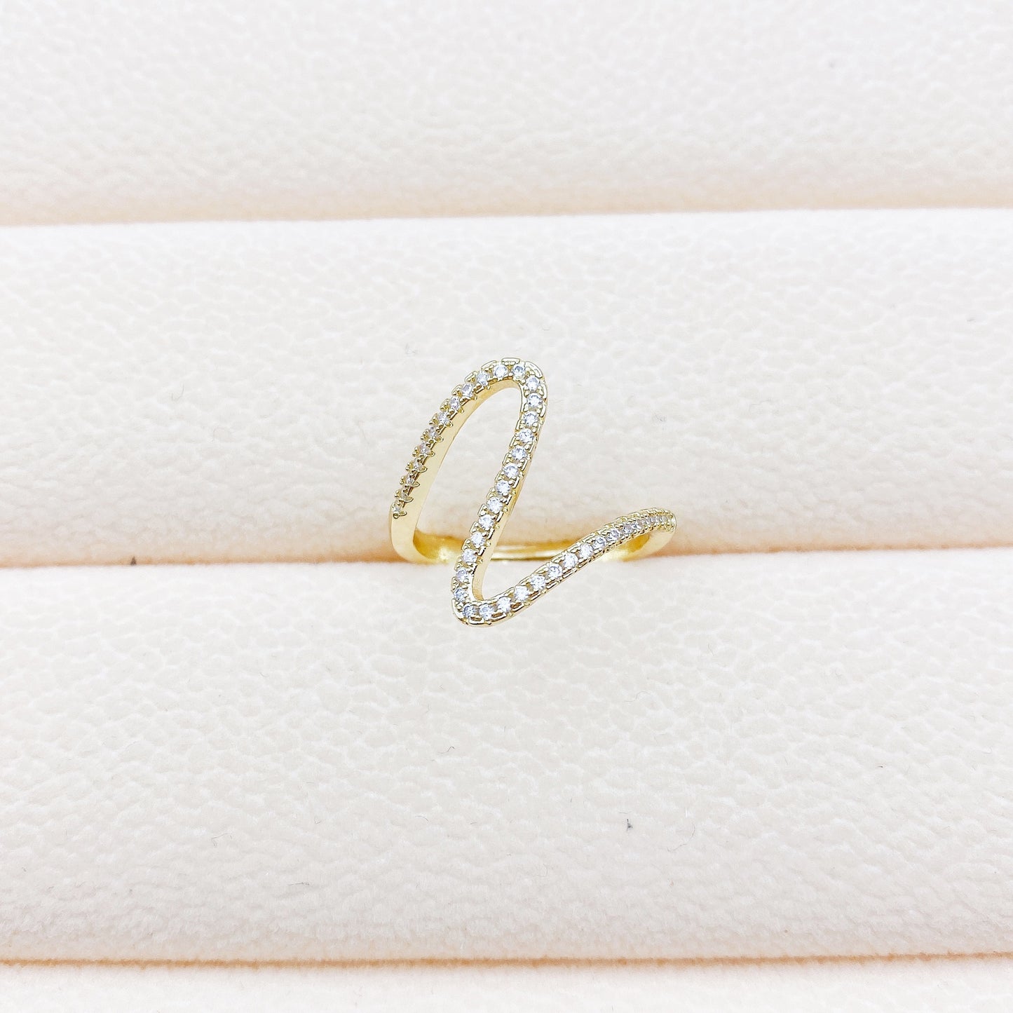 Anello zircone geometrico micro
