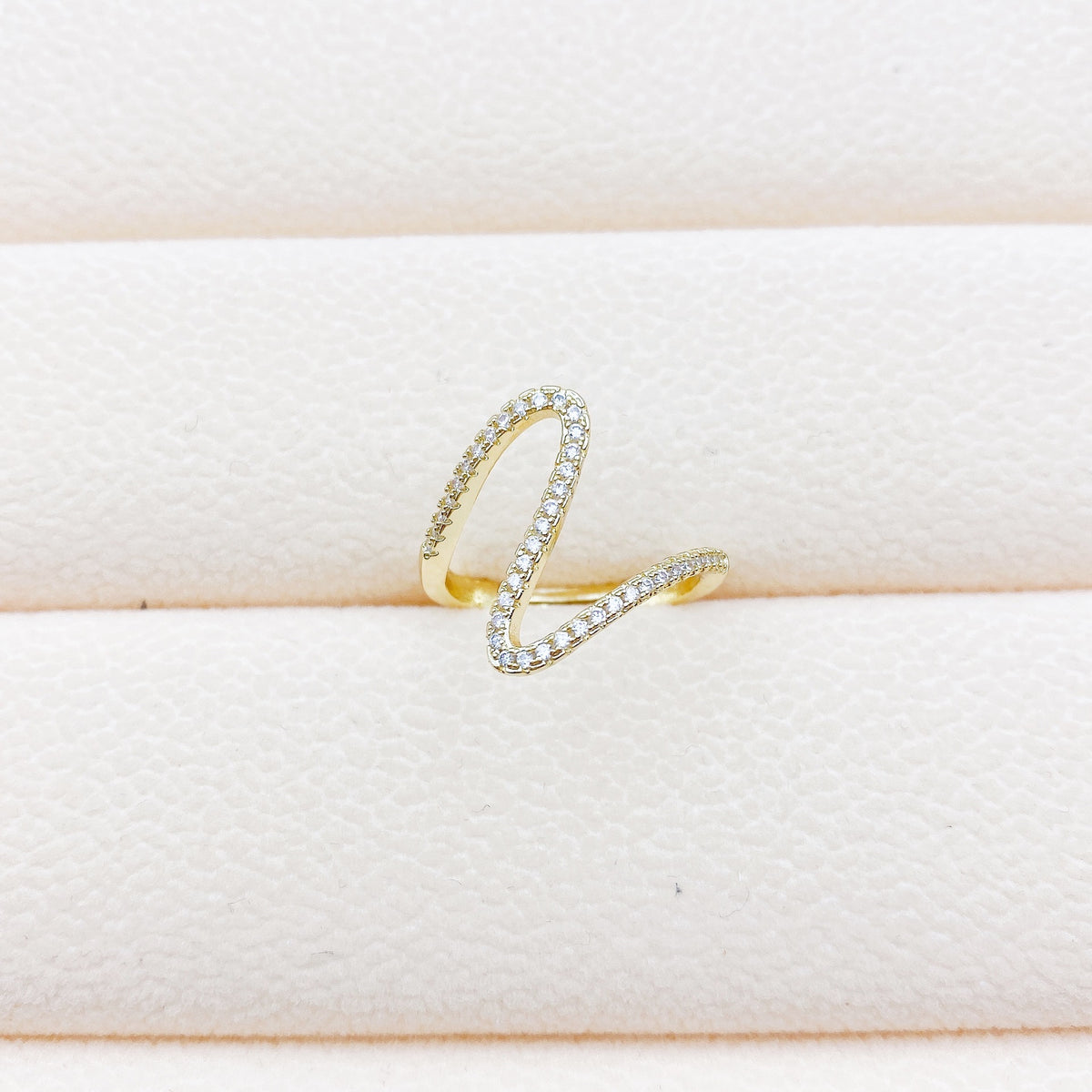 Anello zircone geometrico micro