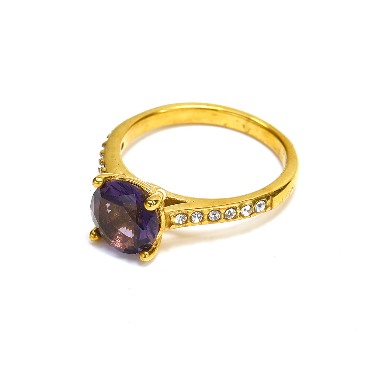 Anello zirconi a griffa