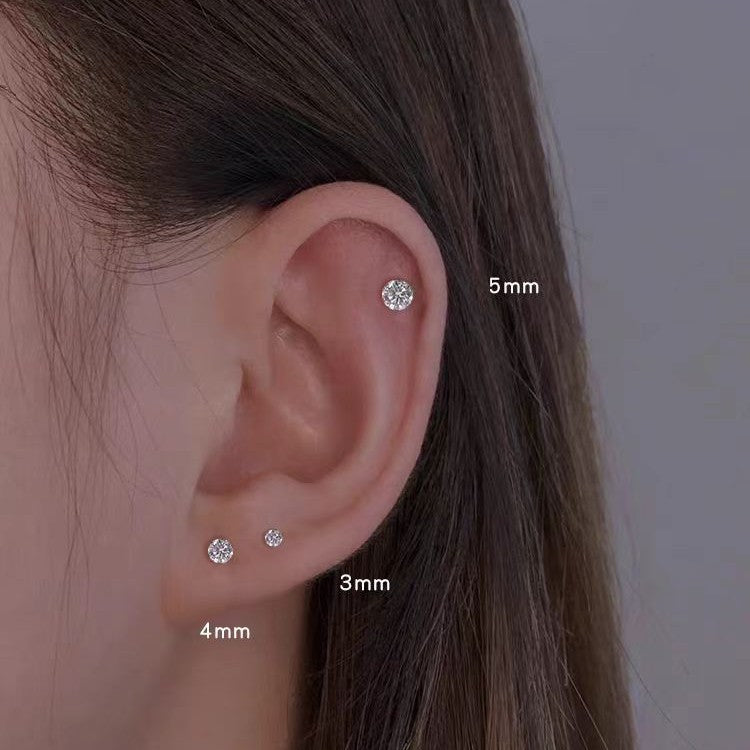 Orecchini piercing titanio con zircone