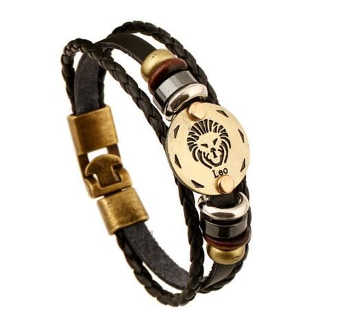 Bracciale cuoio zodiacale