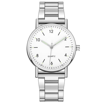 Orologio cinturino acciaio luminoso al quarzo