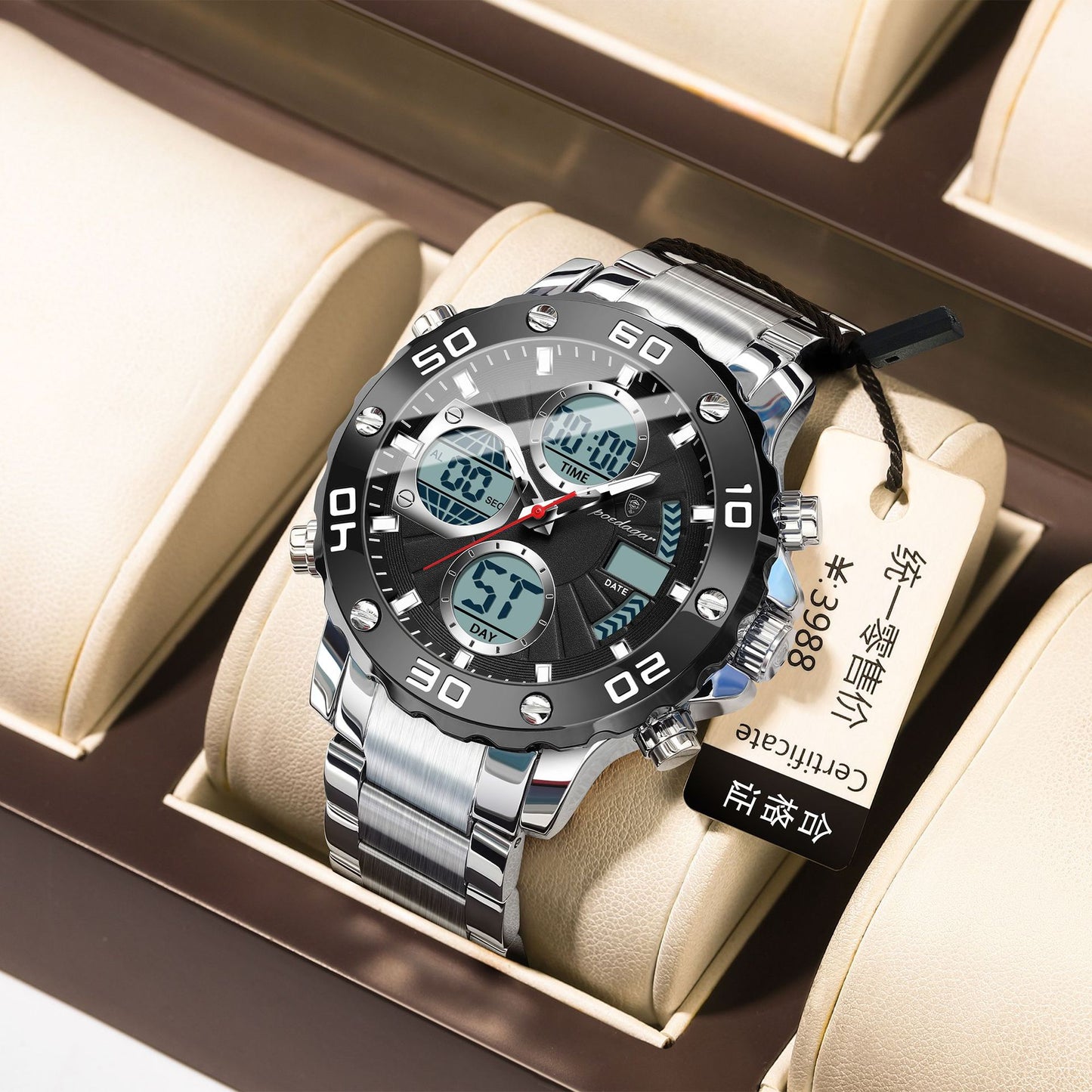 Orologio digitale multifunzione da uomo luminoso