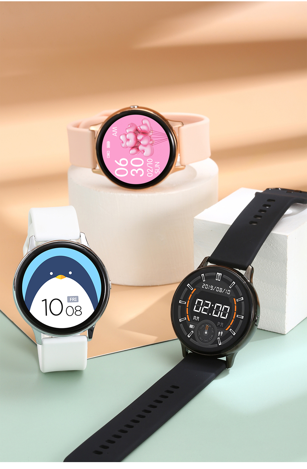 Smartwatch rotondo con monitoraggio