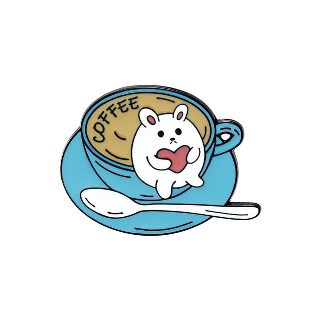 Spilla gatto nella tazza