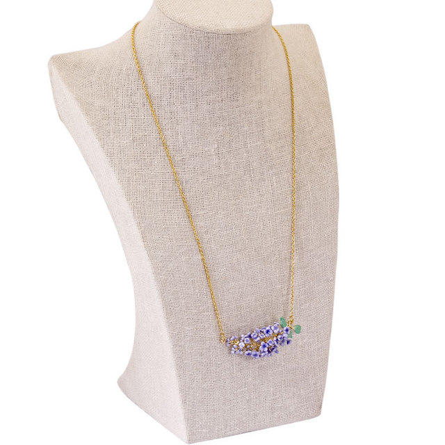 Collana lavanda oro smaltata