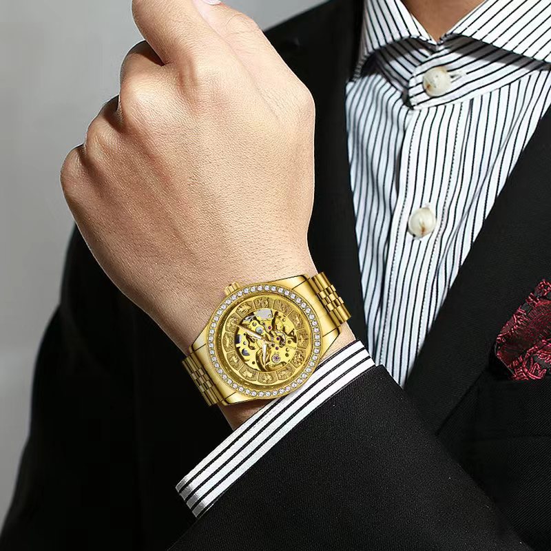 Orologio meccanico automatico impermeabile da uomo