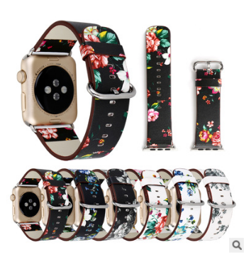 Orologio con cinturino pelle floreale