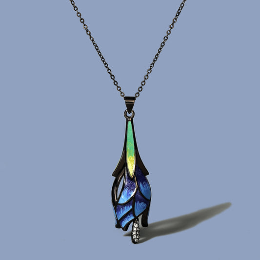 Collana loto blu stile etnico