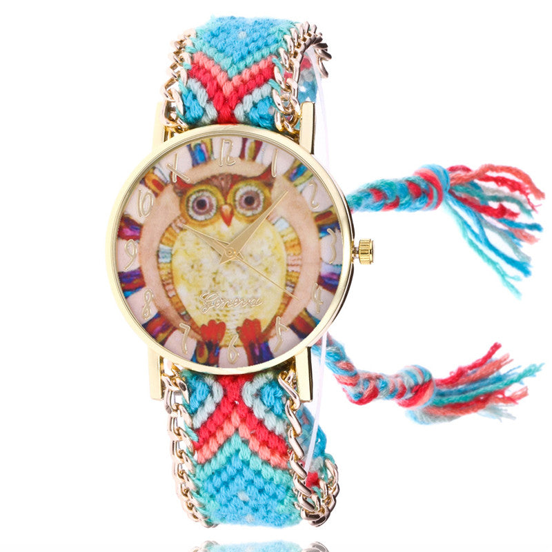 Orologio bracciale donna treccia etnica