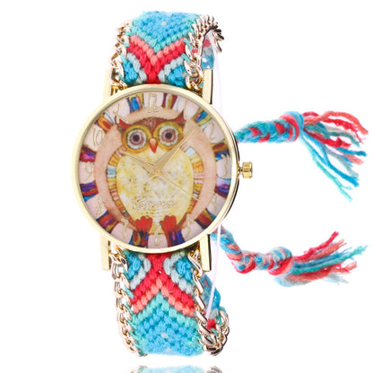 Orologio bracciale donna treccia etnica