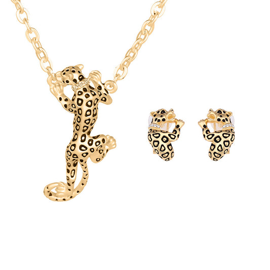 Set gioielli animali dorati con diamanti