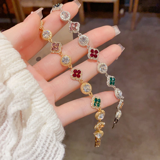 Bracciale quadrifoglio colorato