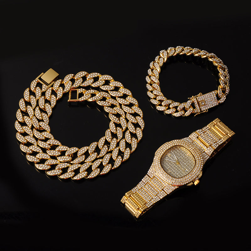 Set collana, bracciale e orologio