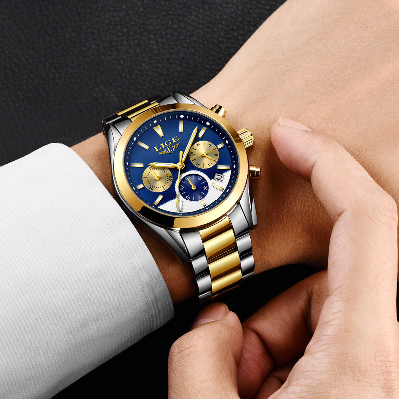 Orologio acciaio luminoso multifunzione