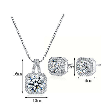 Collana corta e orecchini zircone
