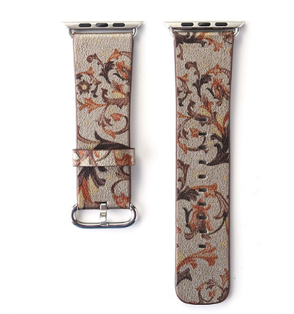 Orologio con cinturino pelle floreale