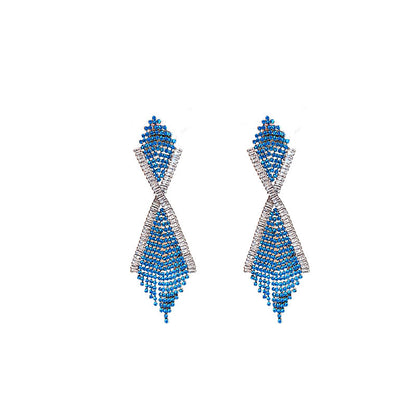 Orecchini nappa geometrici strass
