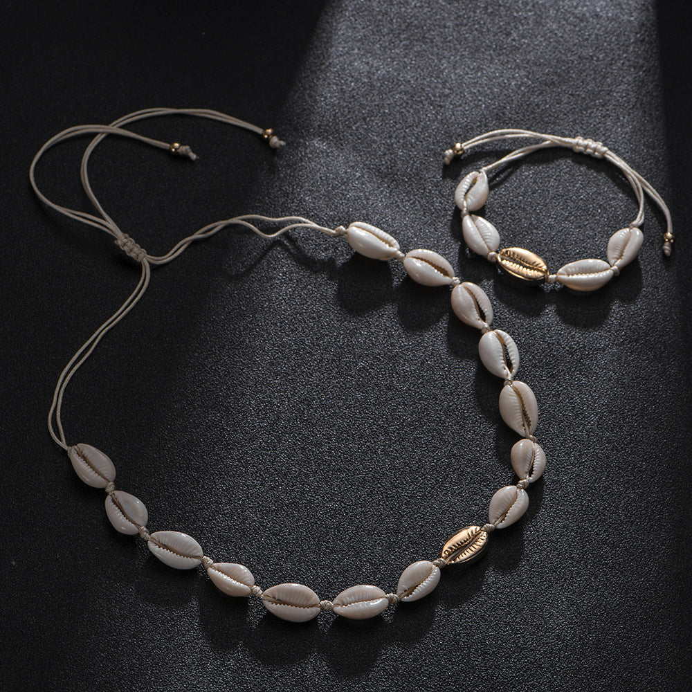 Collana conchiglia nodi