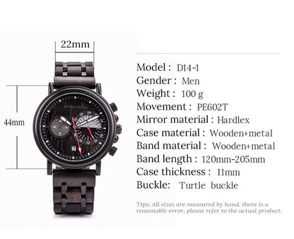 Orologio uomo legno incisione laser