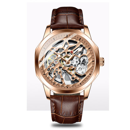 Orologio meccanico automatico uomo con quadrante scheletrato
