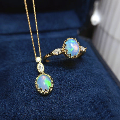 Set collana argento opale