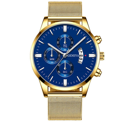 Orologio calendario quarzo mesh