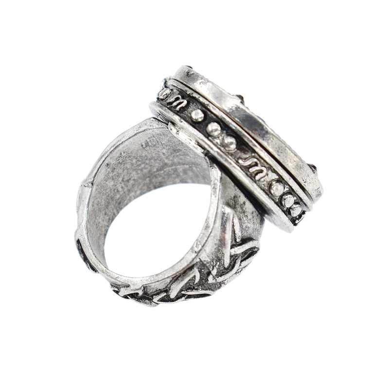 Anello argento gemma nera