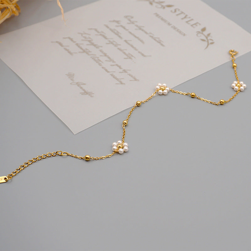 Collana perle titanio da donna