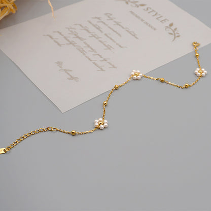 Collana perle titanio da donna