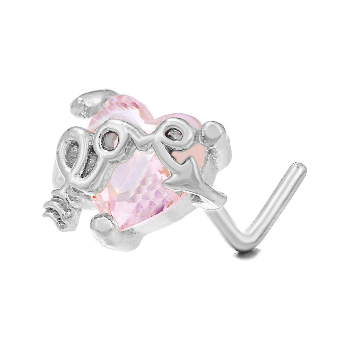 Piercing naso geometrico zircone
