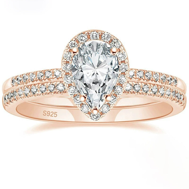 Anello goccia di zircone