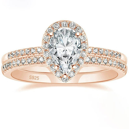 Anello goccia di zircone