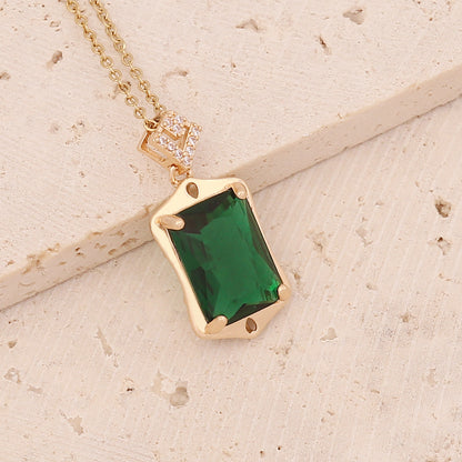 Collana smeraldo e zircone
