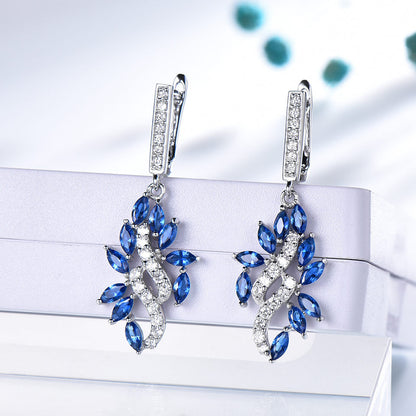 Set foglia zaffiro diamante