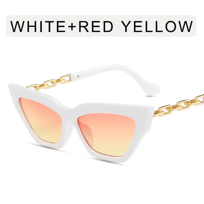 Occhiali da sole cat eye con catena