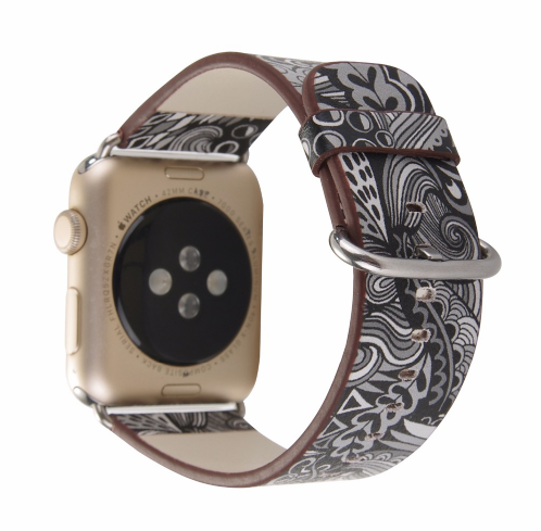Orologio con cinturino pelle floreale