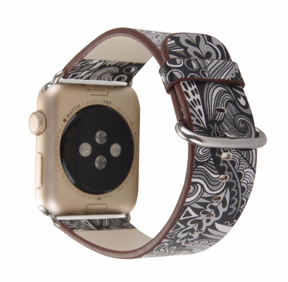 Orologio con cinturino pelle floreale