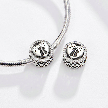 Bracciale in argento con charm gatto